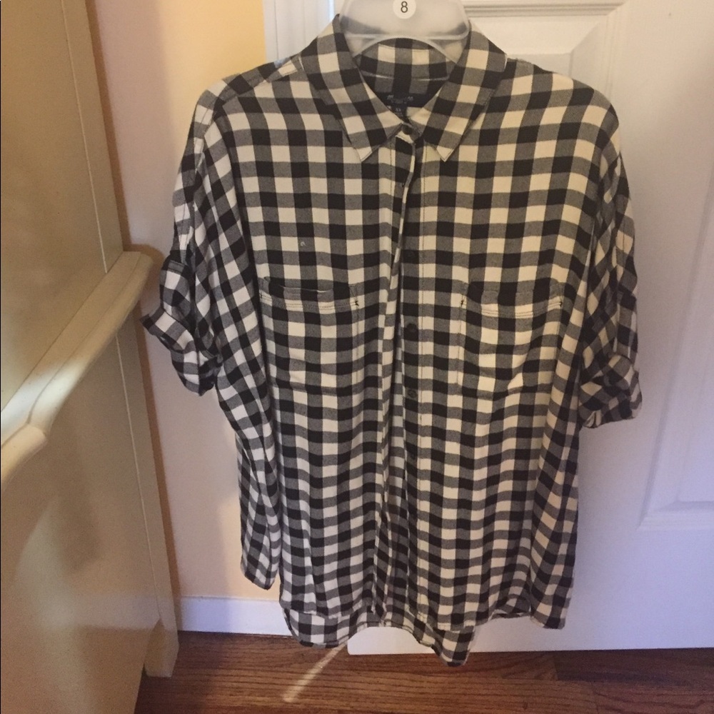Madewell Black and White Checkered Shirt, Size XS